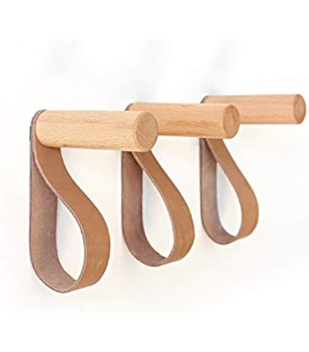 anaan Bend Wandhaak Hout Wandhaken Kapstokhaken Jashaak voor Jassen Mantels Sjaals Handtassen Wandmontage Wanddecoratie Modern Design Set van 4