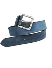 Zerimar Cinturon liso para hombre confeccionado en piel de alta calidad Color azul marino