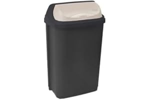 KEEEPER OKT 2053709 Roll-Top Poubelle Plastique Graphite/Crème 10 L