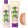 Shampoo n Conditioner Volumising Aussie 2 Pack Bundle with 1x 300ml Volume Shampoo, 1x 200ml Volume Conditioner & 1x CHG Wooden Hair Comb - Lift for Limp Flat Hair