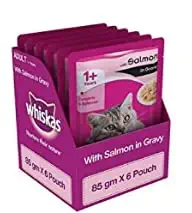 Whiskas Cat Food Combo- Whiskas Dry Cat Food, Ocean Fish Flavour, 7 kg with Whiskas Wet Gravy Meal, Tuna in Jelly, 85g (Pack of 12)