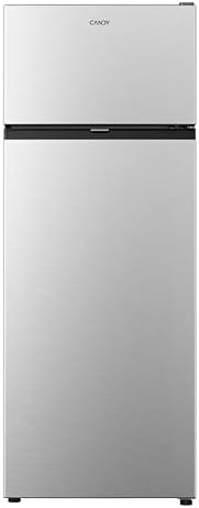 CANDY Frigorifero Doppia Porta a libera installazione, 206 Litri, 39 dB, Inox, Classe E, AxLxP 143x54,5x54,6 cm Compatto, Grigio - CNDQ2S514EX
