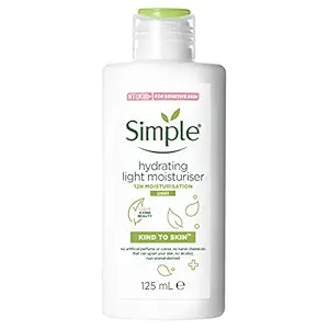 simple Kind To Skin Hydrating Light Moisturiser Lotion, No Added Perfume, No Harsh Chemicals, No Artificial Color, No Alcohol And No Parabens (125 ml)