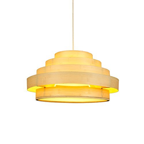 Preisvergleich Produktbild CCYYJJ Multilayer Hölzerne Kronleuchter, Restaurant Hängelampe Hotel Dekorative Lampe Schlafzimmer Deckenleuchte, Warme Einfache Projekt Lampe Deko Lampe Bambus Kunsthandwerk, Handgewebt, Holz- E27 Single Head 52-70 Cm Seil 150 Cm Verstellbare Wählen (Größe: 52 * 25 Cm)