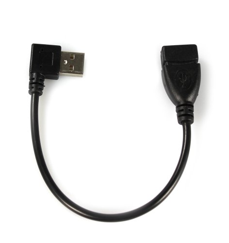 COM-FOUR USB 2.0 Verlängerungskabel Stecker / Buchse Adapter 90° gewinkelt 20 cm (Rechts)