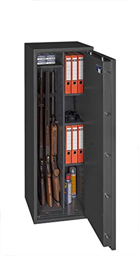 Waffenschrank Gun Safe 1 1-4 Kombi mit Zahlenschloss EN 1143-1 Klasse1 Regalteil und 4 Waffenhalter