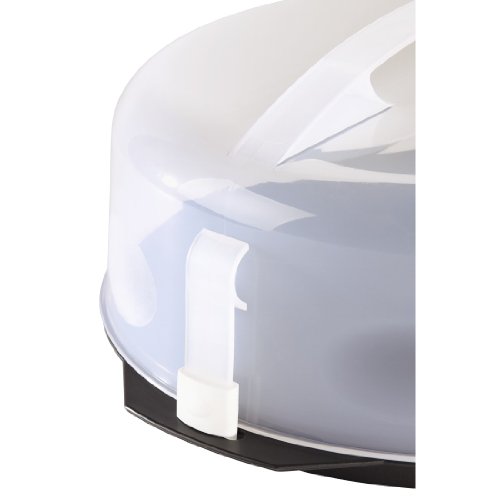 Xavax Kuchenbehälter mit Haube, Ø 31,5 cm, Höhe 14 cm, Kuchenbox / Tortenhaube mit Stückeinteilungshilfe und Servierfächern, Party- und Tortenbutler, rund - 7