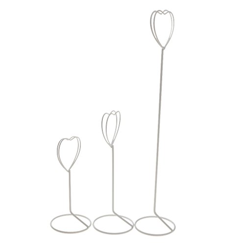 Generic Tischkartenhalter – Platzkartenhalter – Kartenhalter – Memohalter – Fotohalter – Herz Form – aus Metall – Hochzeit Tischdekoration – Set of 5pcs – Weiß - 7