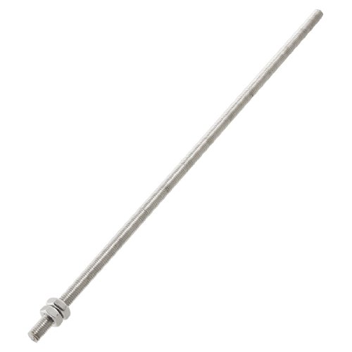 sourcingmap® 320 mm x M8 Gewinde stange, Edelstahl, verpackt, silberfarben