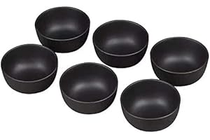 HonHeam Taza de degustación de té chino, tazas de arena morada, mini taza de té de arena morada, taza de té Kung Fu, taza de cerámica para té, juego de 6 (negro)