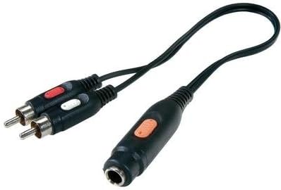 SpeaKa ProfessionalJack socket 6.3mm to RCA plug (phono), RCA plug (phono) Audio Extension Cable