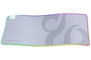 NEWSKILL Nemesis V2 Ivory, XL-Gaming-Mauspad, RGB-Hintergrundbeleuchtung, 7-Farben-Spektrum, 3 Lichteffekte, Naturkautschuk-Basis, weiß