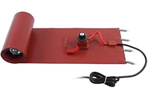 FOCKETY Riscaldatore per fusti in metallo da 55 galloni, fascia riscaldante per fusti in metallo da 2000 W con termostato regolabile 30‑150 ℃, riscaldatore per fascia in silicone (9,8x68,5 pollici)(#2)