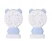 Produktbild LED Beleuchtung Bequemer Ventilator Mini-Fan Reisen Mit 3-13 Stunden Akkulaufzeit FüR Camping PersöNliche Batterie Betrieben Oder USB-Handheld Schlafzimmer Desktop BüRo Wiederaufladbar LüFter 2 Pcs