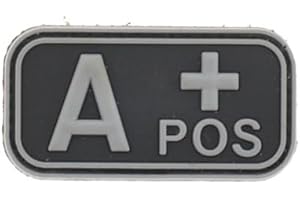 LA PATCHERIA Patch Gruppo Sanguigno A Positivo (A+) 5x2.5cm- Toppa Gruppo Sanguigno Velcro® originale Velcro® Brand Tipo A Positivo Tattico Medico Soccorritore (PVC Nero)