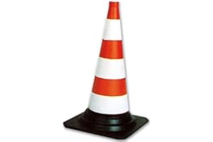 Borne de signalisation de cône PVC Hauteur 50 cm Blanc-Rouge Maurer
