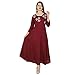 Cottonwalas Women's Rayon Embroidered Ankle Length Anarkali Kurti (Maroon, Medium)