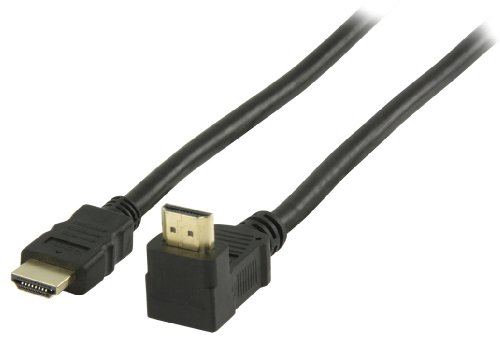 Dreher & Kauf Valueline - Cable HDMI de alta velocidad acodado con Ethernet (2 m, 1080 píxeles, función 3D, conversión de vídeo 4K), color negro