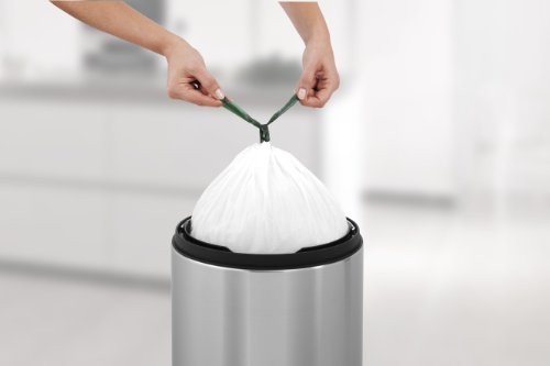 Brabantia Mülleimer mit Kunststoffeinsatz, 30 Liter, Schutz vor Fingerabdrücken Edelstahl (matt) - 6