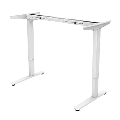 FlexiSpot E2W Bureau Réglable Electrique en hauteur Bureau Debout Cadre seul, Bureau En Acier Avec Un Clavier Smart Pour Mémoire Automatique (Blanc)