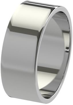 New Solid Platinum 950 6mm Heavy Flat Shape Wedding Ring Band Available in All Sizes from H - Z+3 | UK Manufactured &amp; Hallmarked - Size R
