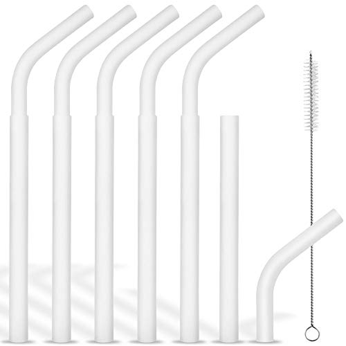 Letilio - Pajitas de silicona reutilizables de doble uso con cepillo de ancho estándar transparente