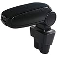 flexzon Car Armrest Arm Rest + Assembly Set Black Textile for