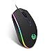 Produktbild KSPARK Wired Maus 4 Tasten Chroma RGB Hintergrundbeleuchtung, DPI einstellbar, hautfreundliche Oberfläche, ergonomische optische PC-Computer-Gaming-Maus, schwarz