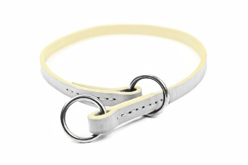 Dean-Tyler-Tranquility-Leather-Dog-Choke-Collar-with-Stainless-Steel-Hardware-24-by-34-Inch-Fits-Neck-22-to-24-Inch-White