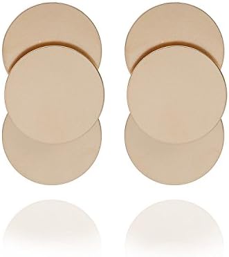 BOE's Stud Earrings Gold-Plated Ladies Gold Luxurious Statement Earrings with 3 Round Matt Glitter – E756G