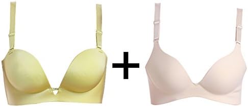 one piece seamless underwear/ small chest deepVassembly bra /mixed two-piece set-G 75C