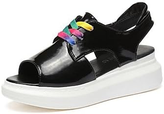 Sneakers Spring Summer Fall Creepers Comfort Ankle Strap PU Outdoor Casual Work &amp; Safety Wedge Heel Braided Strap Lace-up Walking,White,US6.5-7 / EU37 / UK4.5-5 / CN37