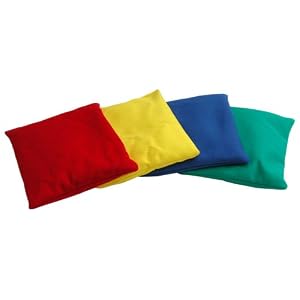 Juego de 4 saquitos rellenos Multicolor para jugar y para entrenamiento, lavables, funda: 100 % de algodón. Para muchos Juegos motores | bolsitas de lanzamiento, Cojín de concentración, bolsitas de terapia para niños – Adecuado como cornbag , Cornhole o Bean Bag