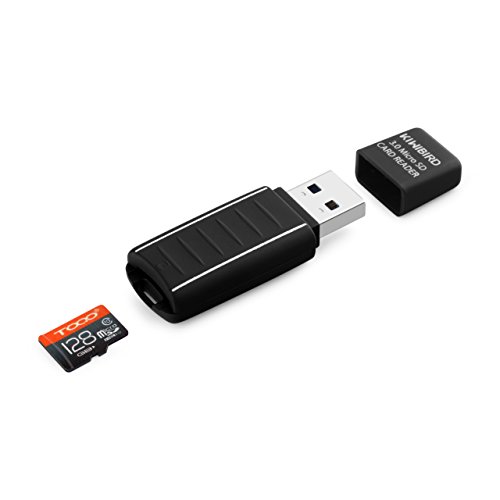 KiWiBiRD USB 3.0 (3.1 Gen 1) Super-Speed Kartenleser für TF, Micro SD, Micro SDXC, Micro SDHC Karten [Unterstützt UHS-I Karten] - Schwarz