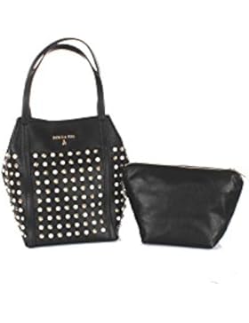 Borsa PATRIZIA PEPE shopping borchie luce manici 24cm + pochette interna con zip, larg. 22 alt. 31 p24