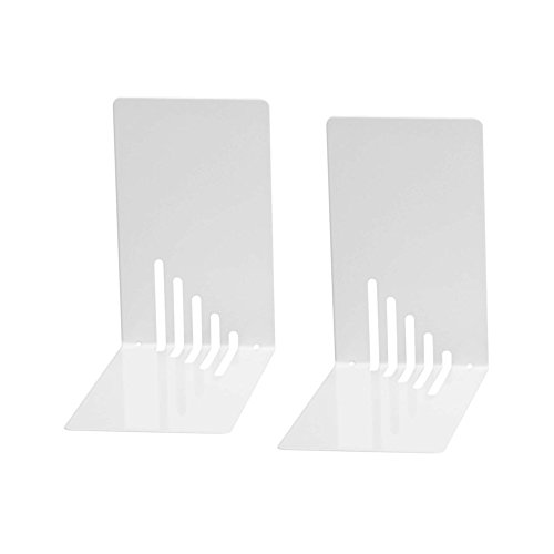 Wedo 1021000 - Sujetalibros de metal estrecho 2 unidades 14 x 8 5 x 14 cm color blanco Wedo 1021000 - Sujetalibros de metal estrecho 2 unidades 14 x 8 5 x 14 cm color blanco
