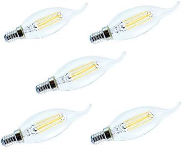 GDS 5pcs E14 4W 400LM Warm/Cool White Candle Bulbs 360 Degree LED Filament Lamp (220V) , non-dimmable