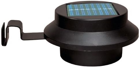 NEWNEN Solar Fence Gutter Light With Bracket Black Case Superbright 3 LED Solar Powered Spotlights for Gutters or Garden Fences Garage Shed Walkways Stairs Driveways Pack Of 2