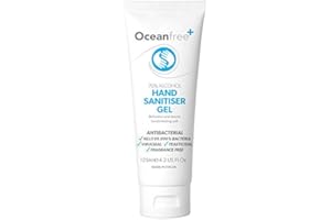 OCEAN FREE 70% Alcohol Hand Sanitiser Gel - 125ml - Certified Surgical/Medical Grade - Made in the UK (Single)