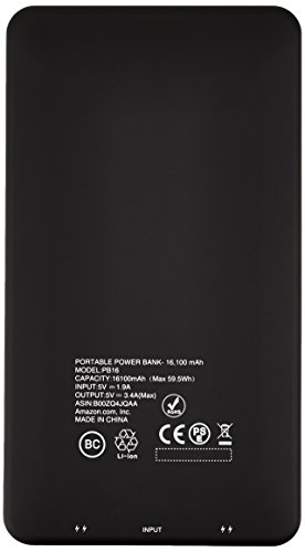 AmazonBasics Powerbank Externes Akkuladegerät, tragbar, 16.100 mAh - 4