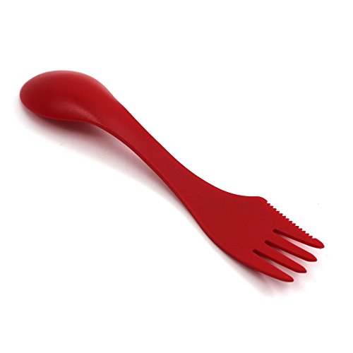 3 in 1 Löffel Gabel Messer Besteck Reisen Wandern Geschirr Besteck Spork Rot - 4