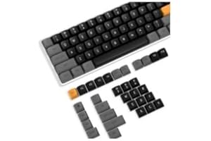 ATTACK SHARK Pełny zestaw klawiszy PBT OEM z podwójnym strzałem do klawiatur mechanicznych ANSI. Obsługuje przełączniki MX Cherry/Gateron/Kailh/Akko. Tylko nasadki klawiszy – czarny cukier (110 klawiszy)