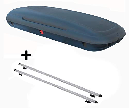 Coffre de Toit VDPCA480 480 l Aspect Carbone + Barres de Toit Rapid Compatible avec Audi A4 (B5/8D) Avant (5 Portes) 94-00