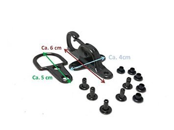 Haken Verschluss • Kuttenverschluss • Karabiner • schwarz kupfer matt • Aufnietbar • Bikerkutte • Lederweste • - 3