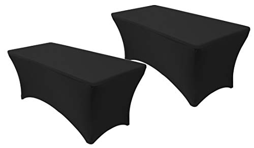 Event Linens - Manteles rectangulares de Lino de 1,8 m (2 Unidades) - Mantel de Licra Ajustable para Mesa de DJ, manteles de Boda, manteles rectangulares de Mesa, Mesa de Cocina - Mantel Rectangular