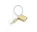Produktbild Gold Schmetterling @ 2 PCS Aluminiumlegierung 3.5mm Ein Minute Kopfhörer Audiokabel, Kopfhörer Ein Minute Headset Paar Line Kabel