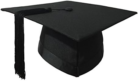 Leishungao Black Academic Mortarboard UK Style(Bachelor)- University Graduation Cap M