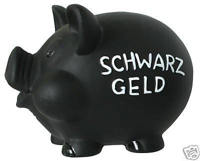Schwarzgeldschwein Sparschwein für Ihr Schwarzgeld