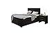 Produktbild STELLWERK-FURNITURE 1803 Premium Boxspringbett 140x200-cm H2 Stoff Schwarz 7-Zonen Taschenfederkern-Matratze Kaltschaum-Topper Polsterbett Jugend-Bett