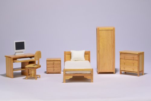 Preisvergleich Produktbild Puppenmöbel PC Jugendzimmer für Puppenhaus